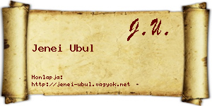 Jenei Ubul névjegykártya